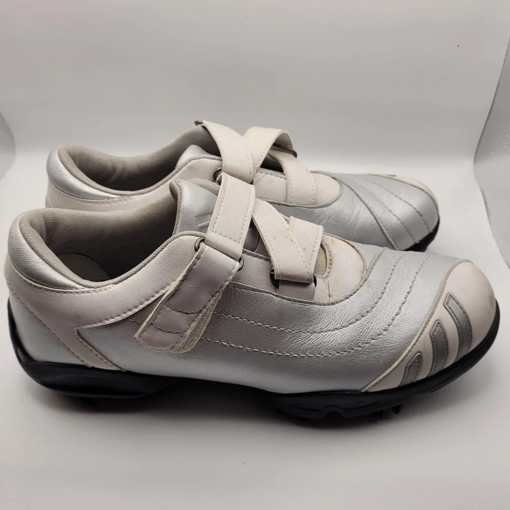 Adidas Z-Traxion Silver White Golf Shoes FitFOAM Cleated 737502 Mens 6 Women 7.5